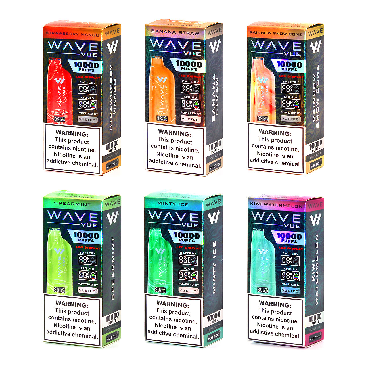 WAVETECH 5% RECHARGEABLE DISPOSABLE VAPE 20ML 10000 PUFFS | 5CT DISPLAY