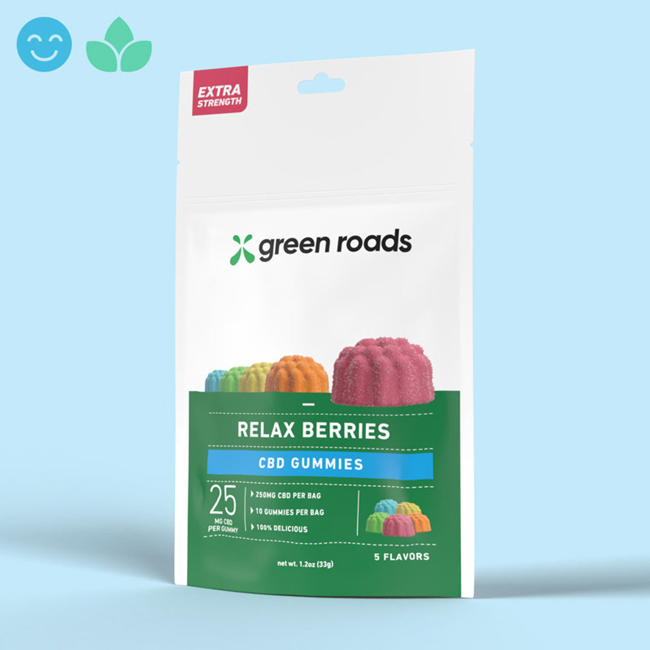 Green Roads Extra Strength CBD Relax Berries Gluten Free Gummy
