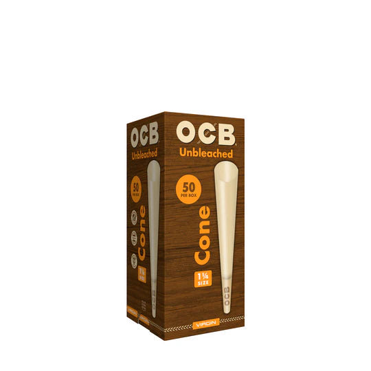 OCB® USA Virgin Unbleached 1¼ Cone 50ct & 75ct Towers