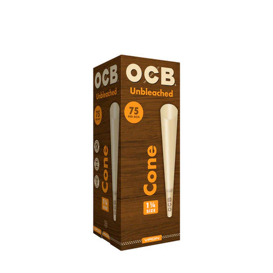 OCB® USA Virgin Unbleached 1¼ Cone 50ct & 75ct Towers