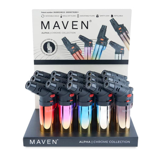 Maven Alpha Butane Torch Lighter 15ct Display