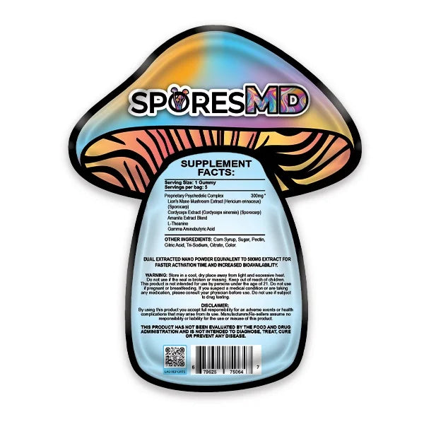 SPORESMD Psychedelic Blend Amanita Mushroom Gummies | 5 Gummy Pack | 1500MG