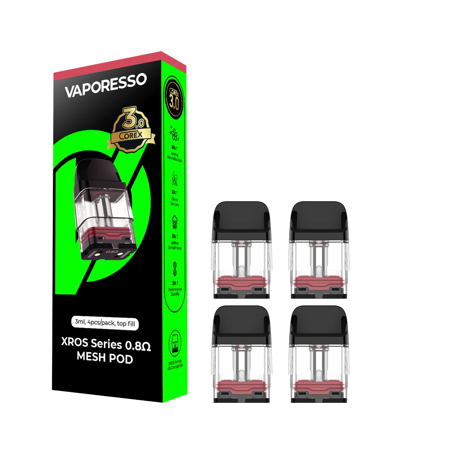 Vaporesso XROS Corex 3.0 Series Top Fill Mesh Pods | 4ct/Pack