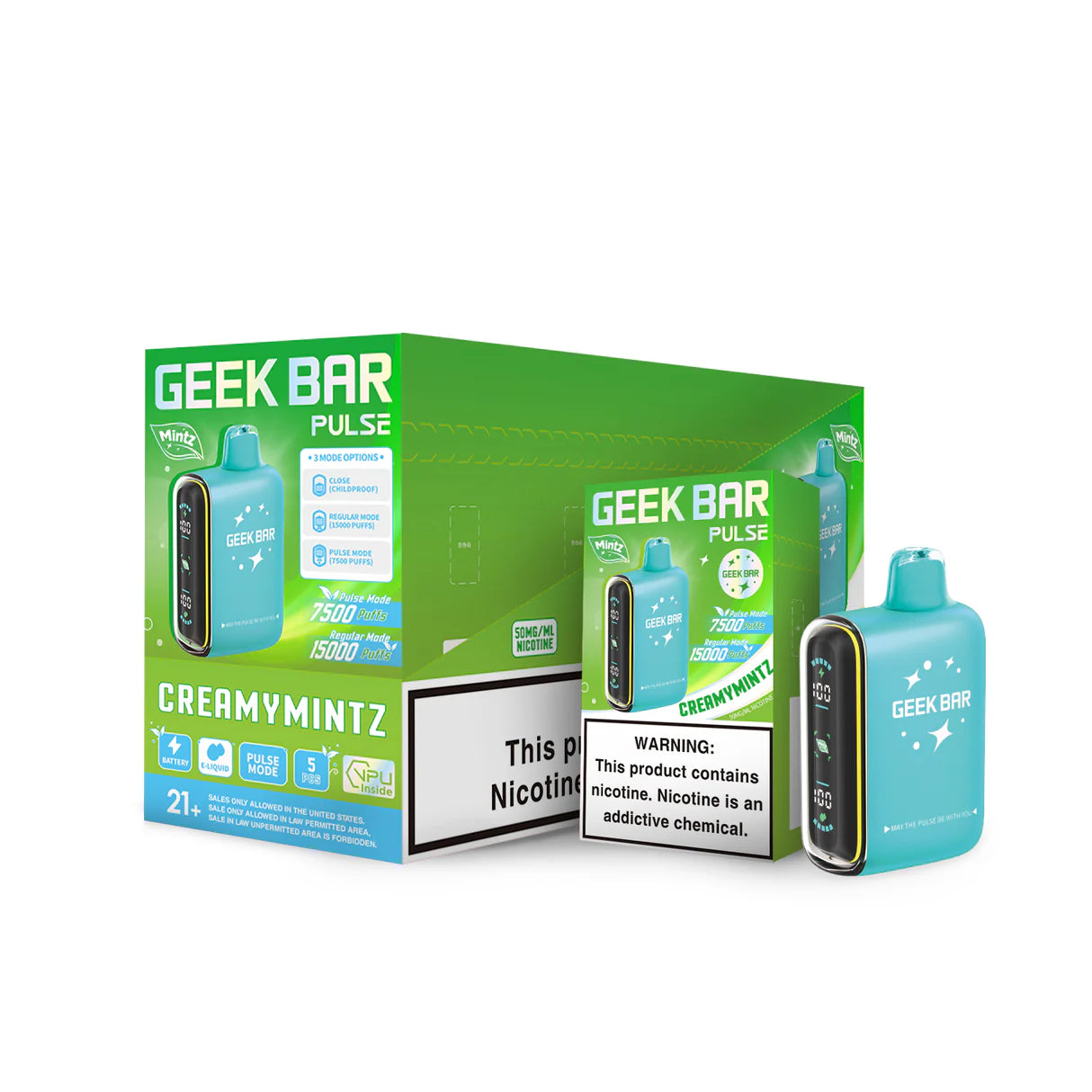 Geek Bar Pulse Disposable 5% Nicotine Vape | 15000 Puffs | 5 pack