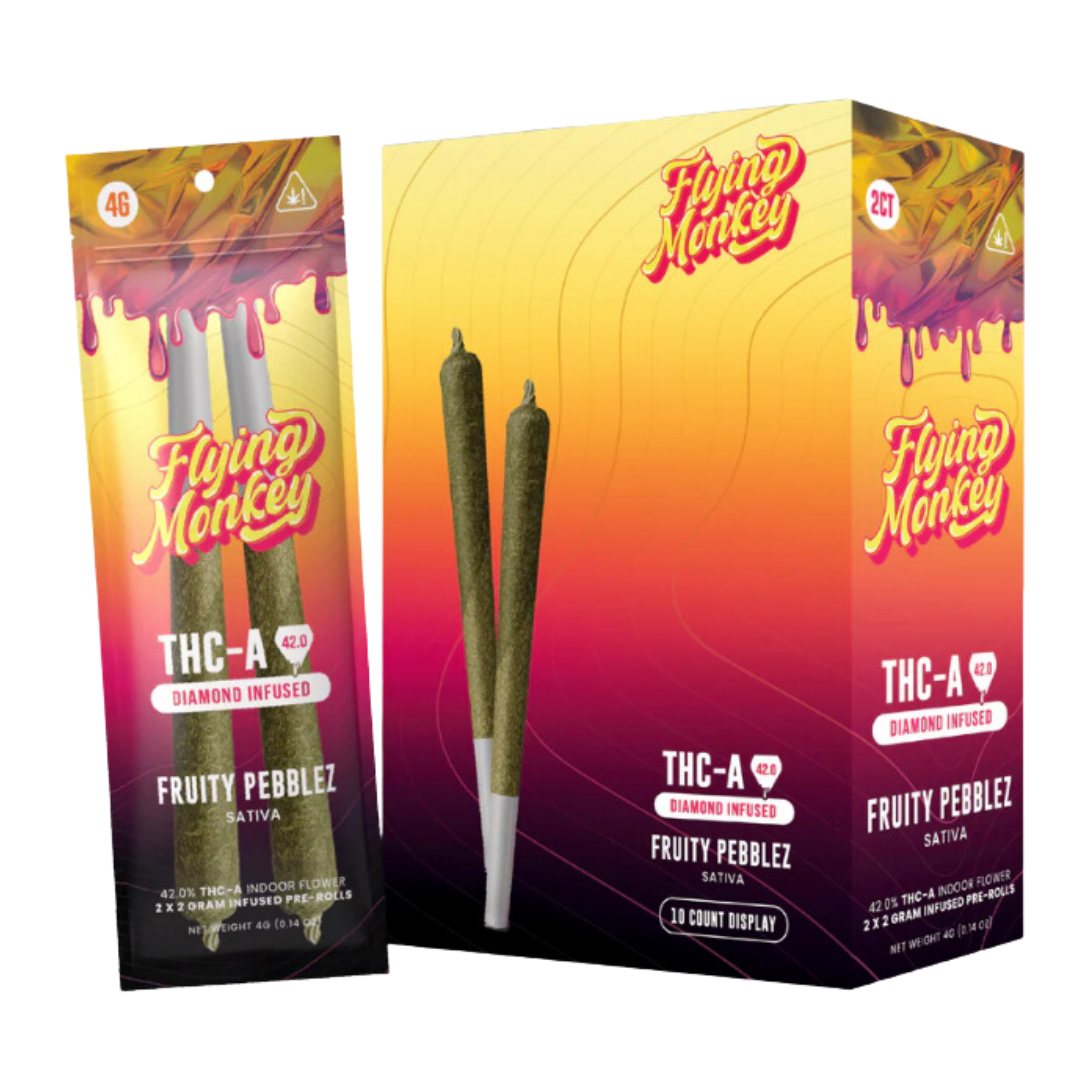 FLYING MONKEY Diamond Infused THCa 2x2G Preroll | 10 Pack Display