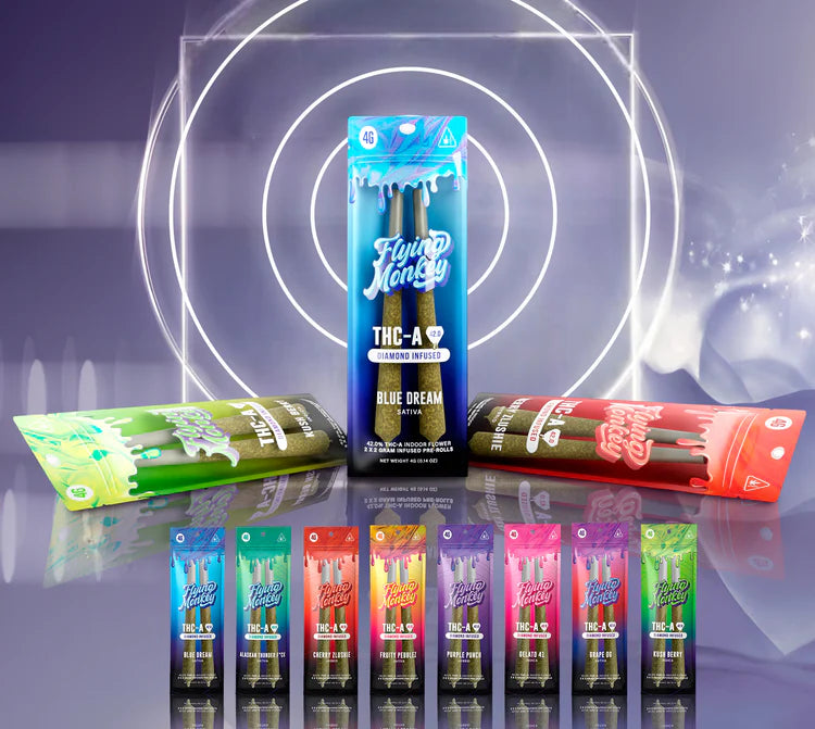 FLYING MONKEY Diamond Infused THCa 2x2G Preroll | 10 Pack Display
