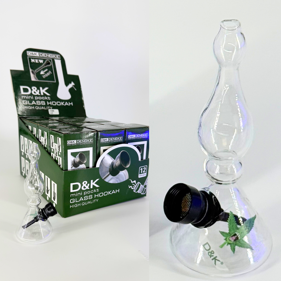 D&K 5" Mini Pocket Glass Hookah for Dry Herb