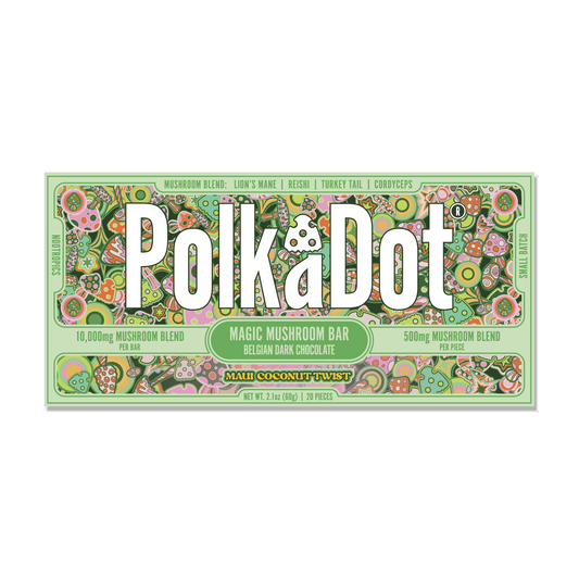 Polka Dot Functional Mushroom Chocolate Bars | 500MG | 10 Count Box