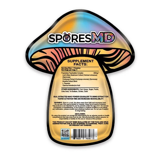 SPORESMD Psychedelic Blend Amanita Mushroom Gummies | 5 Gummy Pack | 1500MG