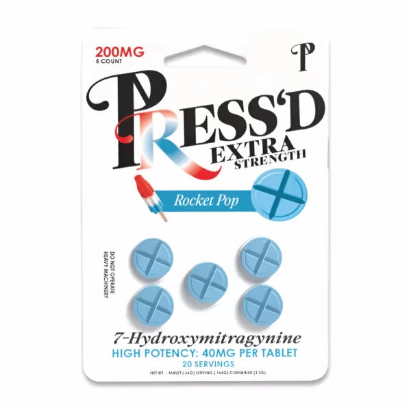 PRESS'D 7-Hydroxy Mitra Gynine EXTRA Strength 40MG Per Tab | 5ct pack | 10ct Box