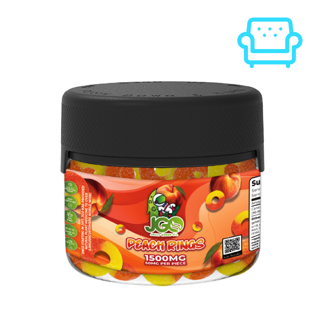 JGO Potent CBD Isolate Infused 1500MG Gummy Jars | Assorted Flavors | THC Free