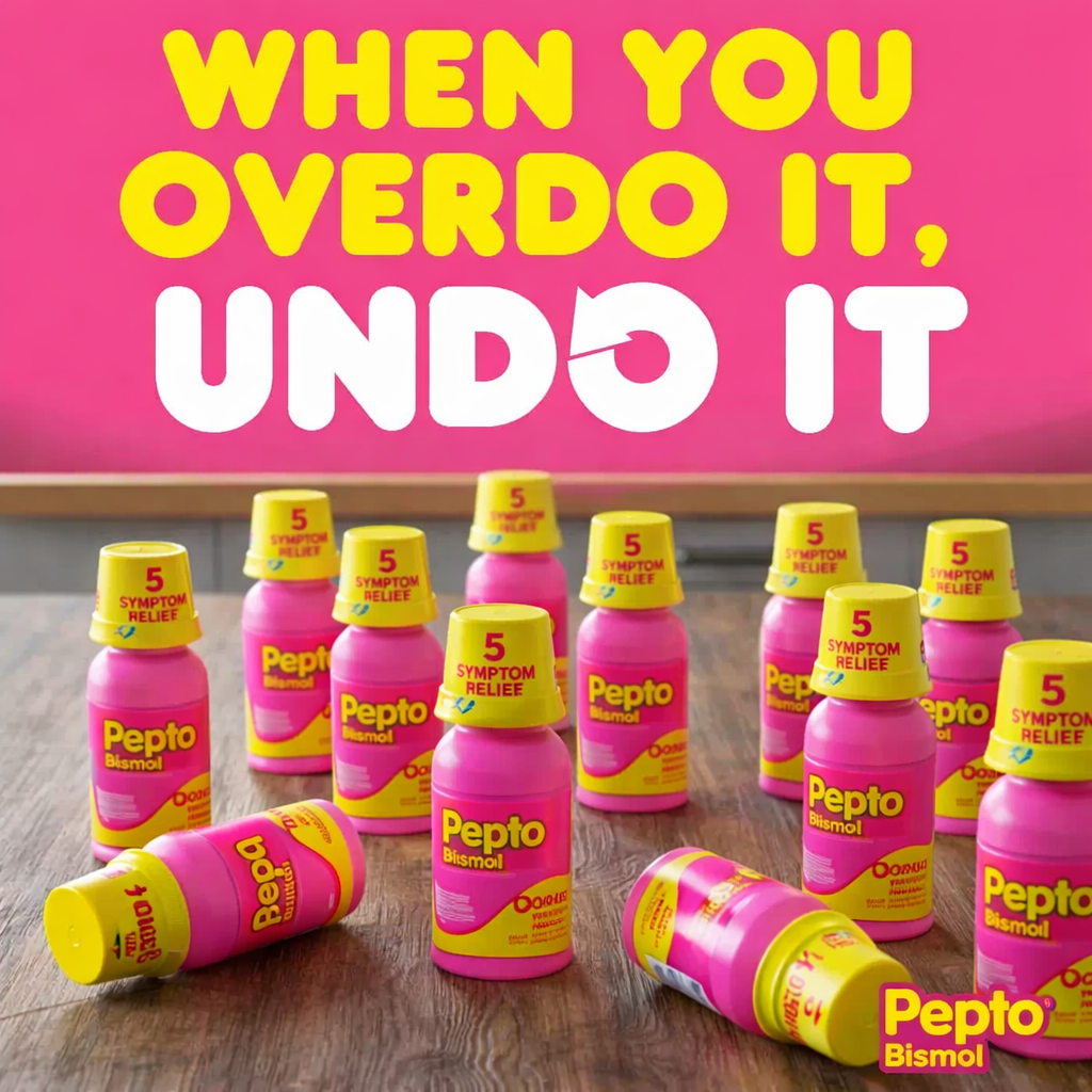Pepto Bismol 5 Symptoms Digestive Relief Liquid, Original, 4 oz | 12 Count