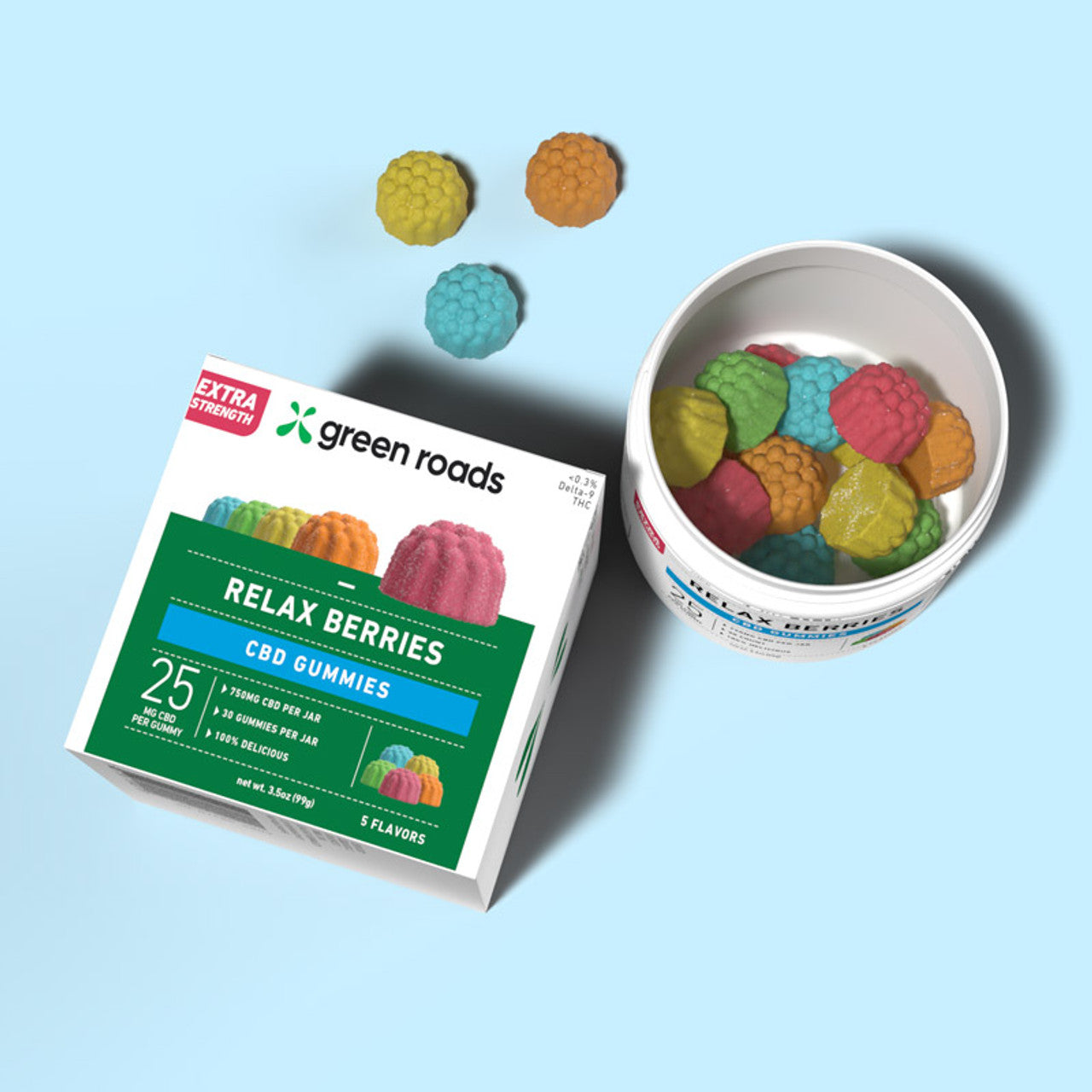 Green Roads Extra Strength CBD Relax Berries Gluten Free Gummy