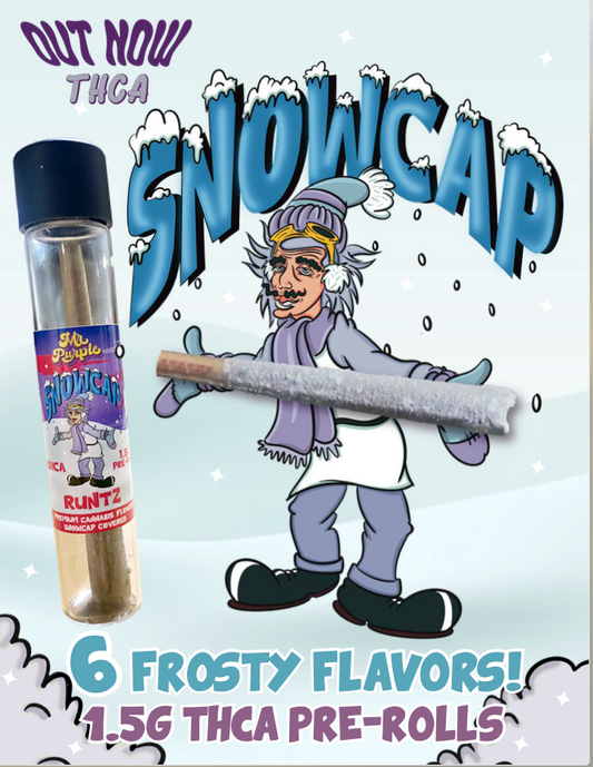 MR. PURPLE 1.5G THCa SNOWCAP PREROLLS IN 8 FROSTY STRAINS | 6 COUNT