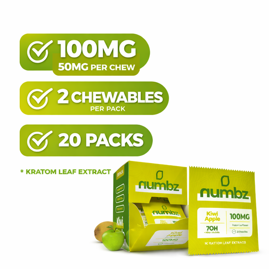 🔥NUMBZ 7OH MIT + Minor Alkaloids Chewables | 100MG | 2 x 50MG Tablets Per Pack \ 20 Pack Spill Box