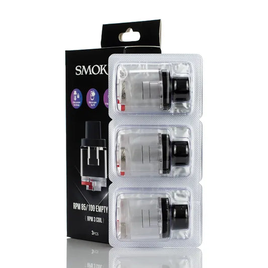 SMOK RPM 85/100 Empty Pods | Compatible with RPM 3 Coils | Pack of 3