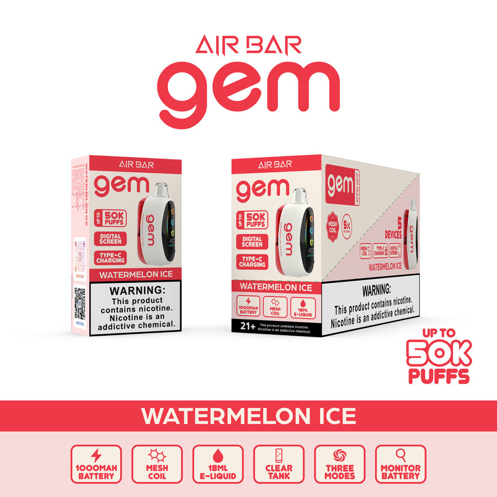 Airbar GEM 50K Puffs Disposable Vape Device | 5 Count box