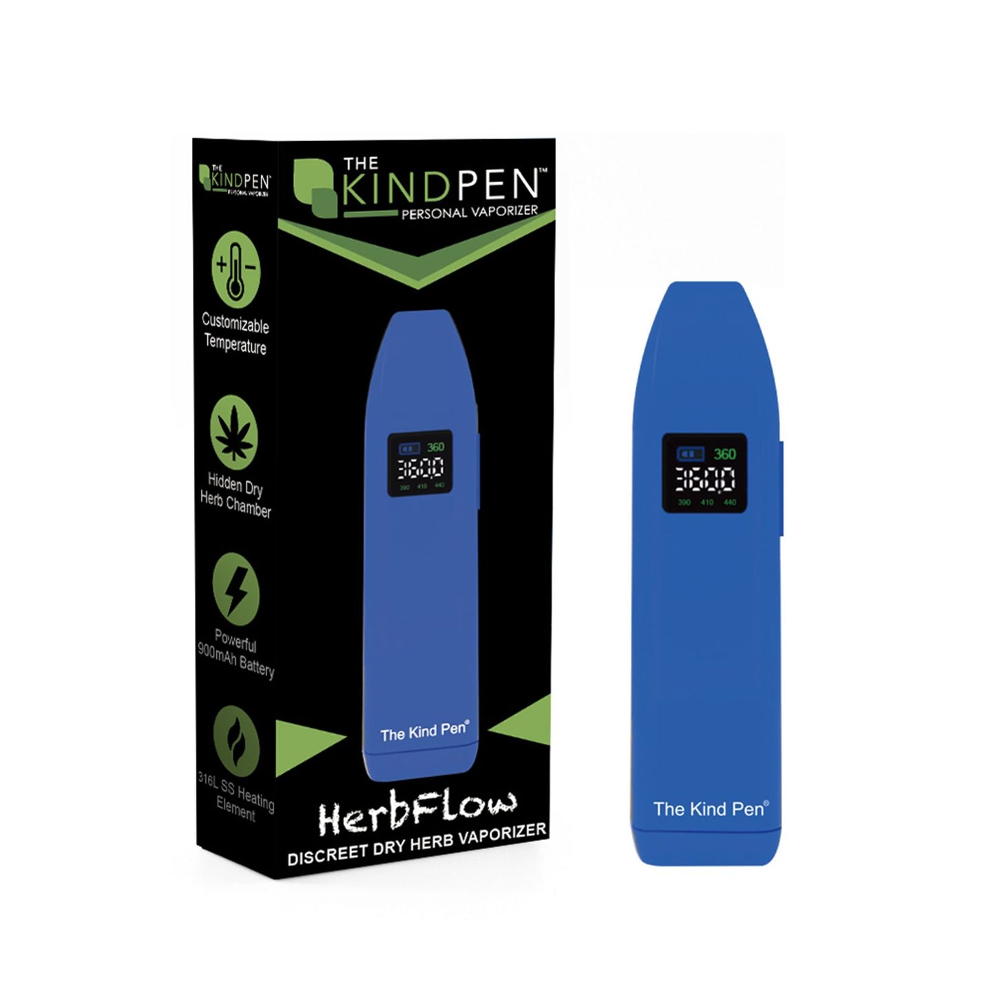 The Kind Pen HERBFLOW Dry Herb Vaporizer | 900mAH Power & Pure Airflow