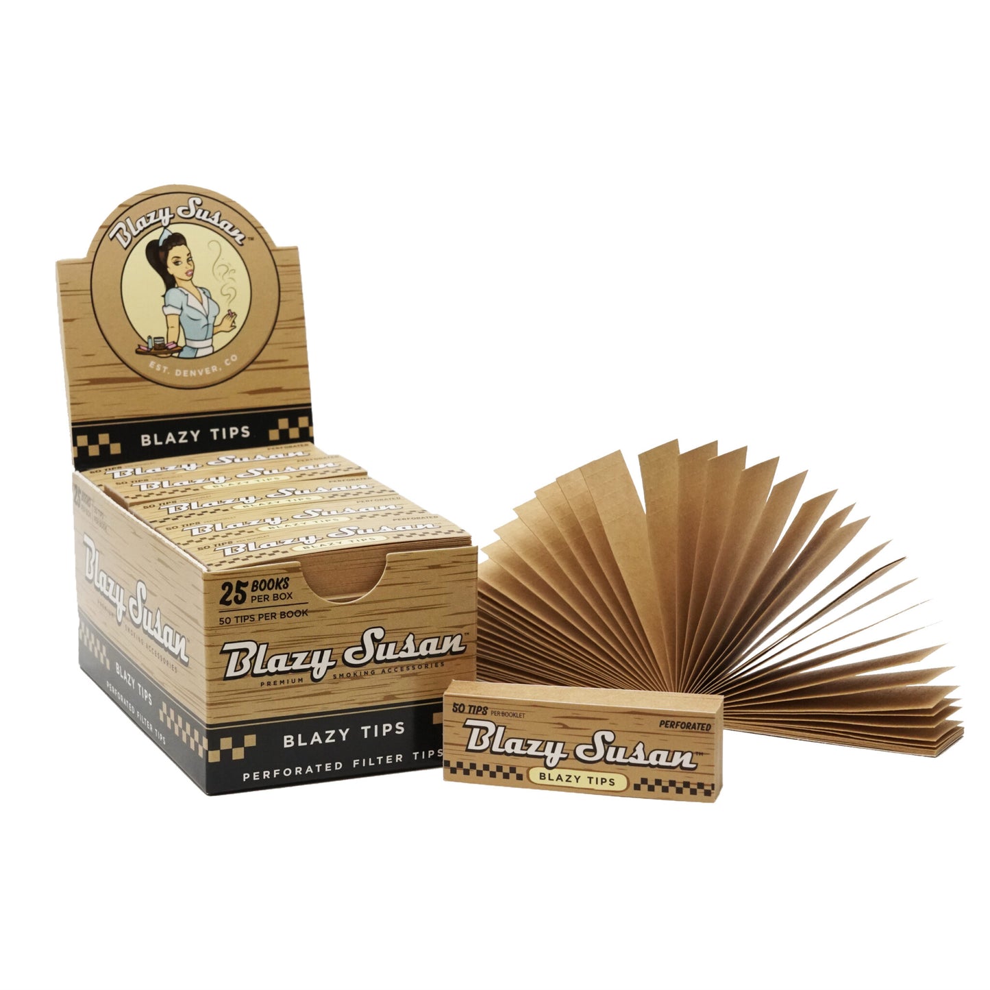 Blazy Susan Filter Tips | 25 Booklets | 50 Tips Per Booklet