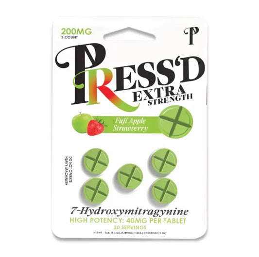 PRESS'D 7-Hydroxy Mitra Gynine EXTRA Strength 40MG Per Tab | 5ct pack | 10ct Box