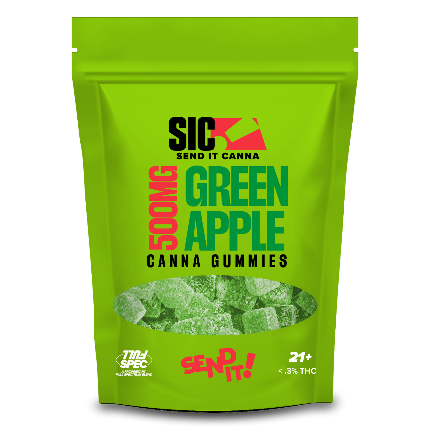 Full Send It Canna Gummies 500MG 15 Pcs Per Pouch | 5 Pouches Per Box
