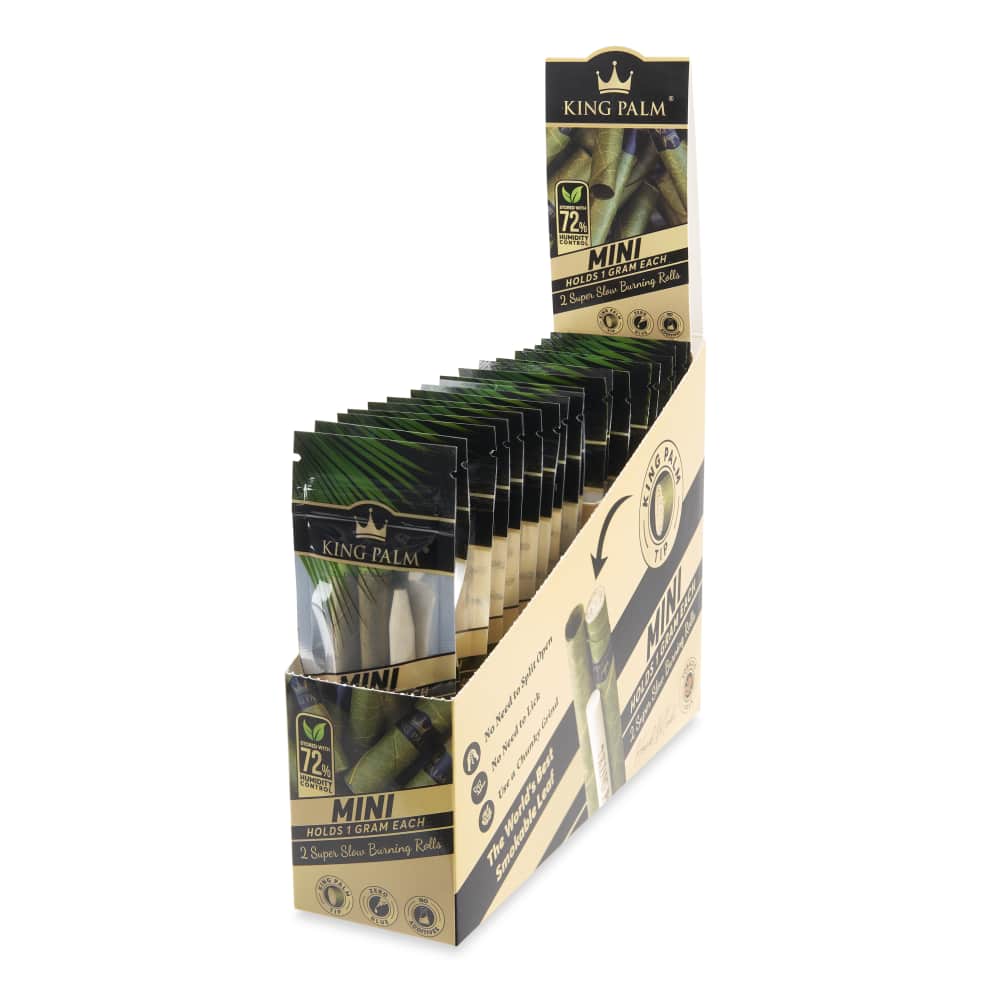 King Palm 2 Mini Leaf Rolls | Holds 1G Each | 20 Count Per Box