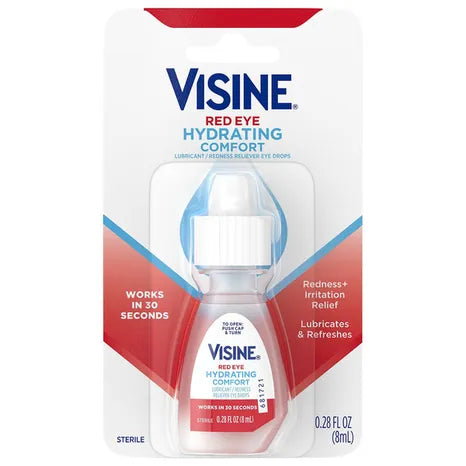 Visine Red Eye Hydrating Comfort Eye Drops 6 Counts|Display