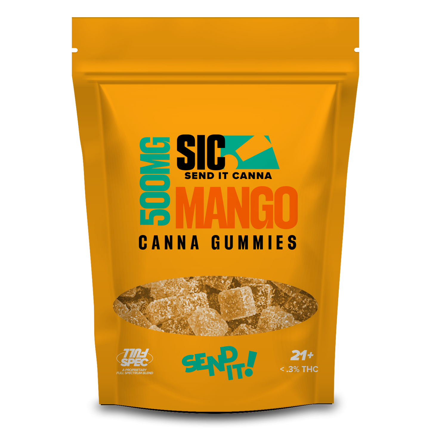 Full Send It Canna Gummies 500MG 15 Pcs Per Pouch - 5 Pouches Per Box