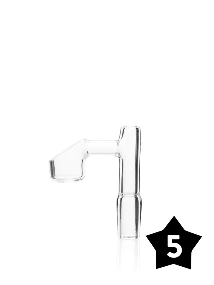 GRAV® 14MM MALE QUARTZ BANGER | 90° ANGLE | CLEAR | PACK OF 5