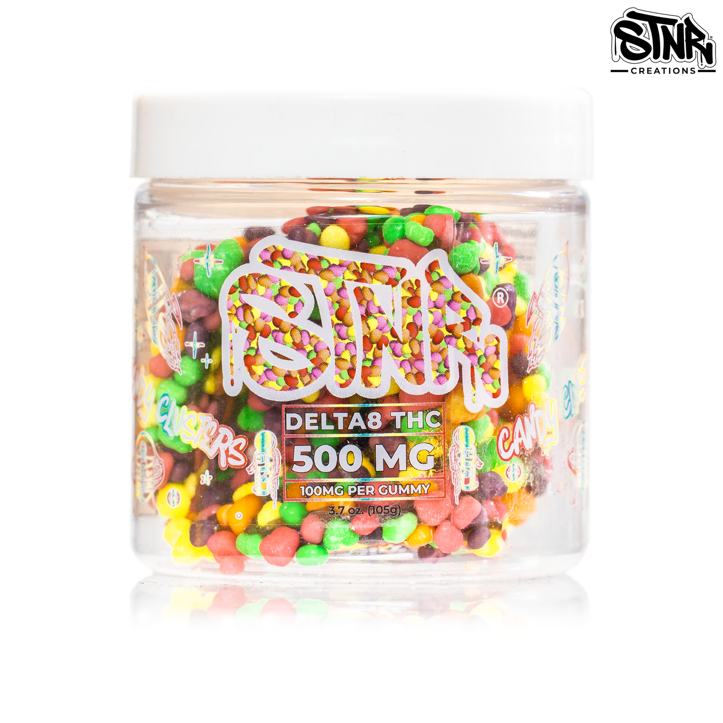 STNR Creations Candy Clusters | 100MG Per Gummy | 5 Per jar