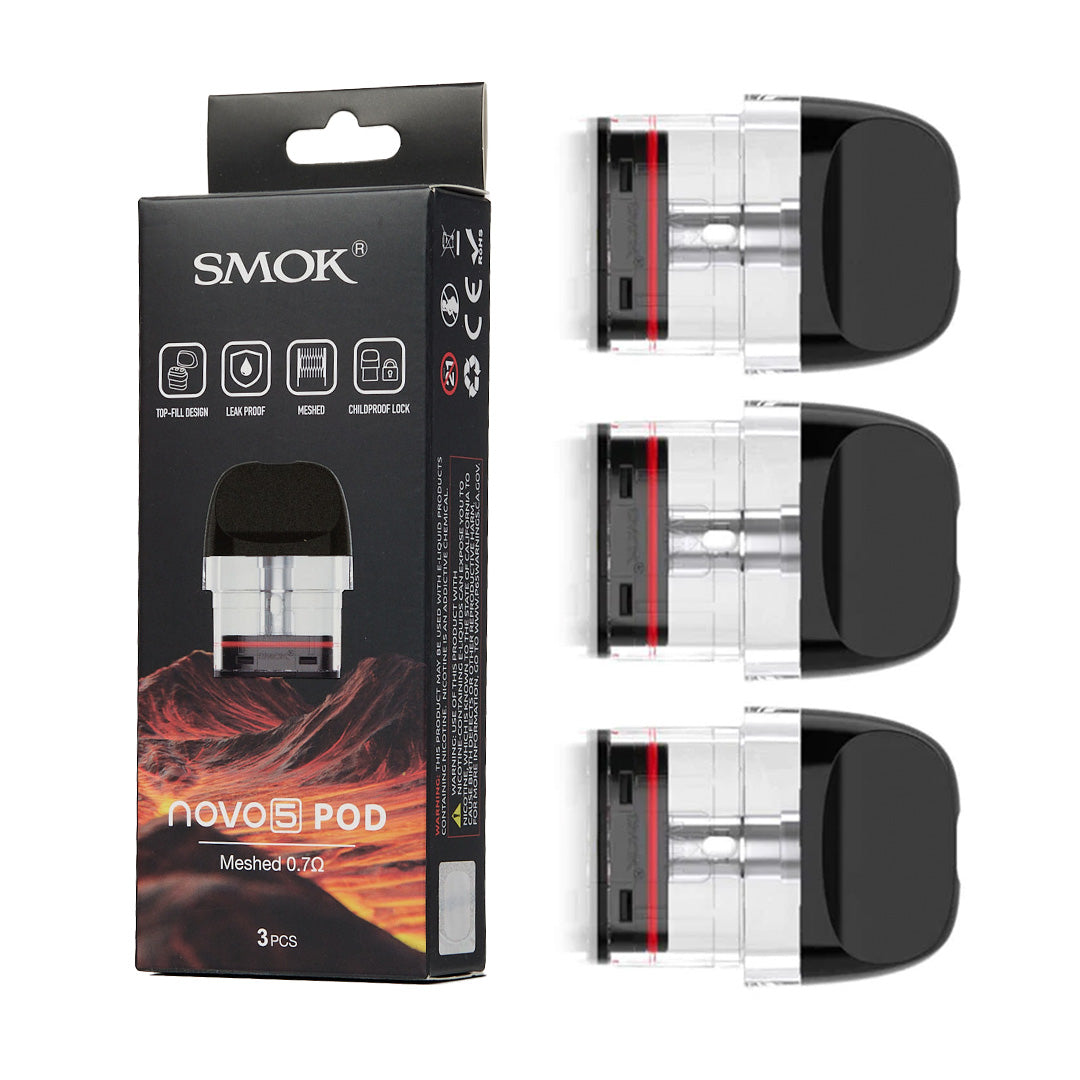 SmokTech Novo 5 Mesh MTL 0.7ohm Replacement Pods 3Ct Pack