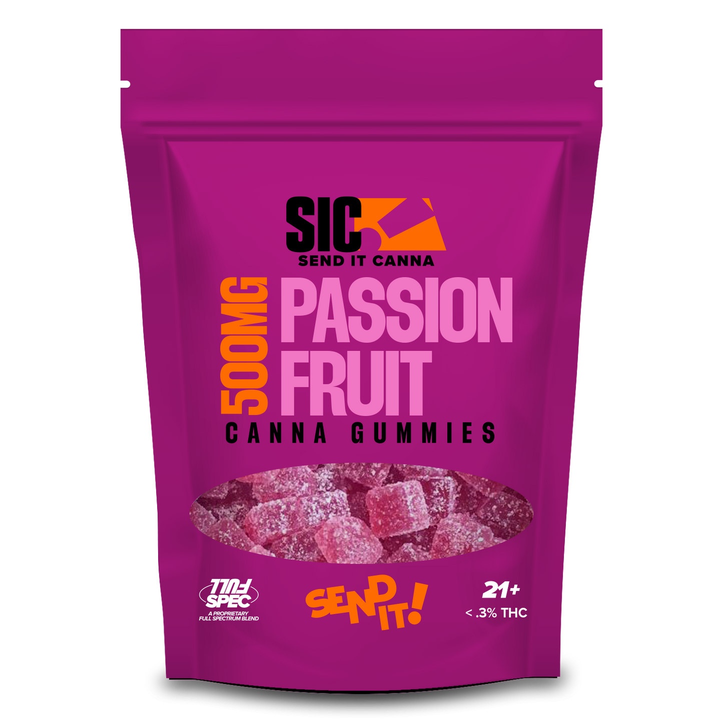 Full Send It Canna Gummies 500MG 15 Pcs Per Pouch - 5 Pouches Per Box