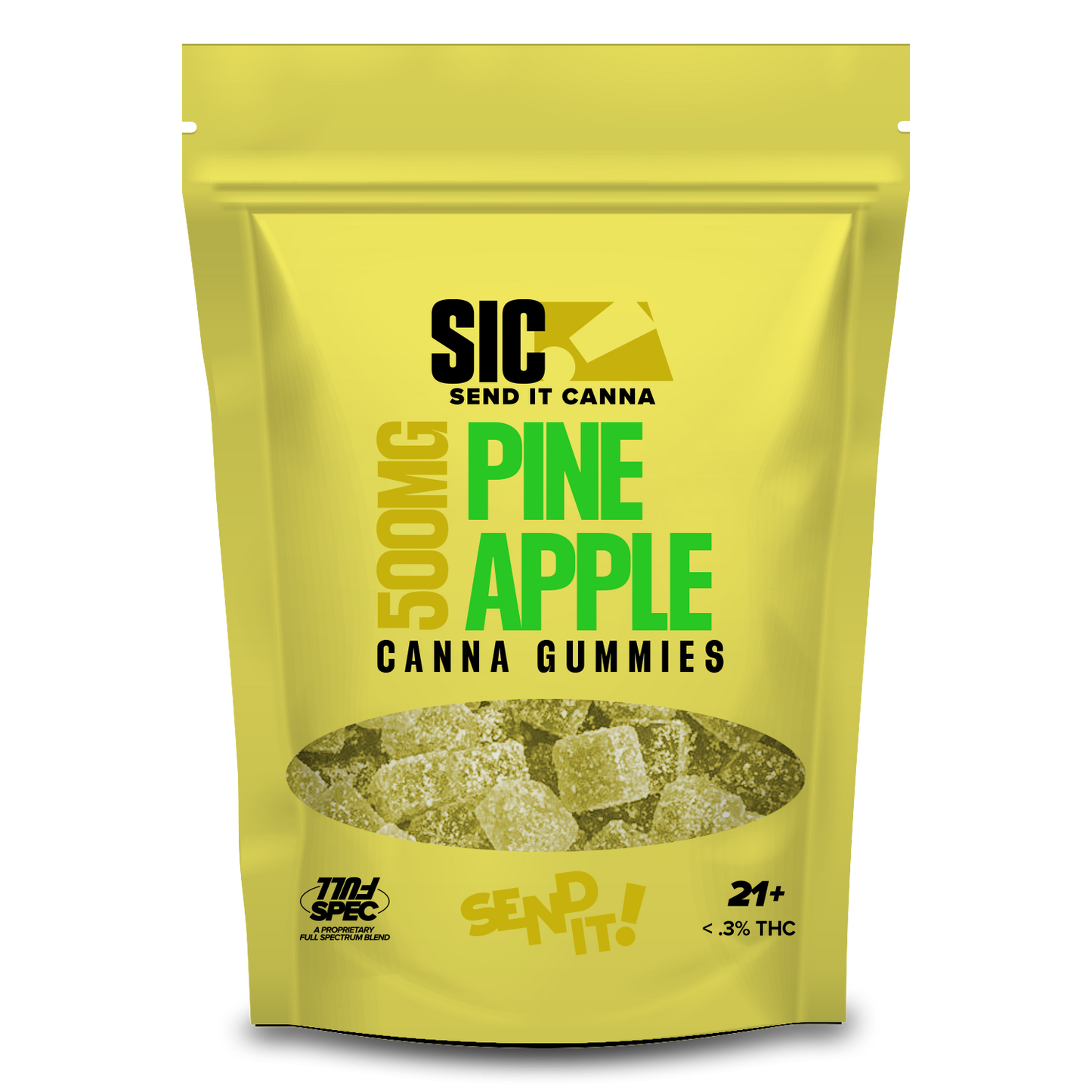Full Send It Canna Gummies 500MG 15 Pcs Per Pouch - 5 Pouches Per Box