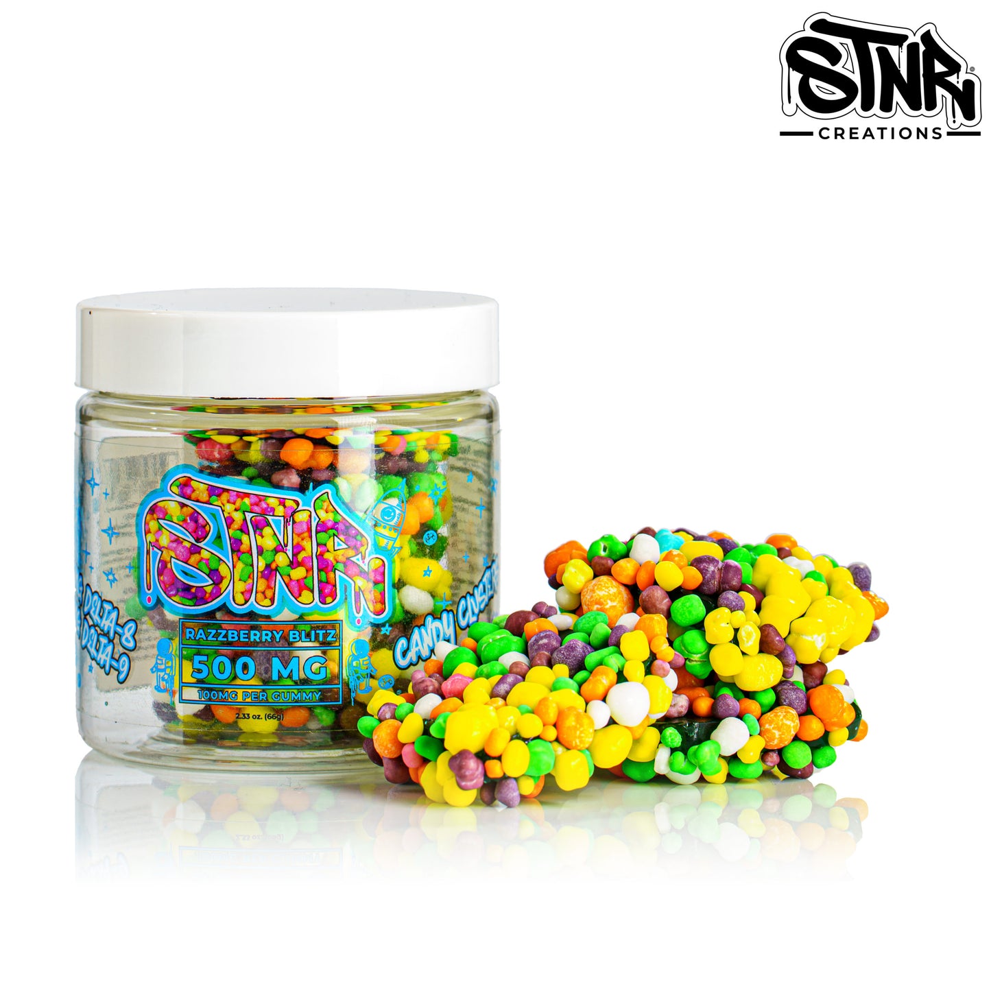 STNR Creations Candy Clusters | 100MG Per Gummy | 5 Per jar