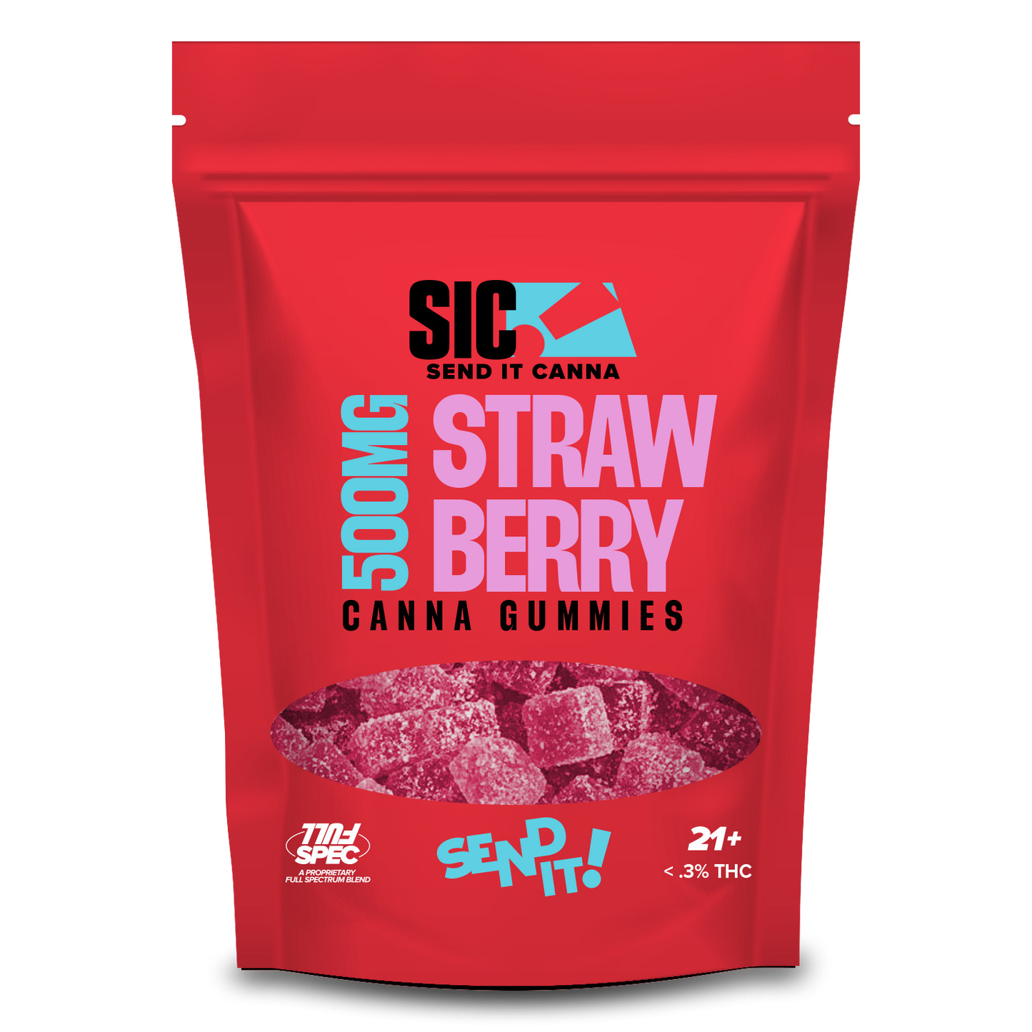Full Send It Canna Gummies 500MG 15 Pcs Per Pouch | 5 Pouches Per Box