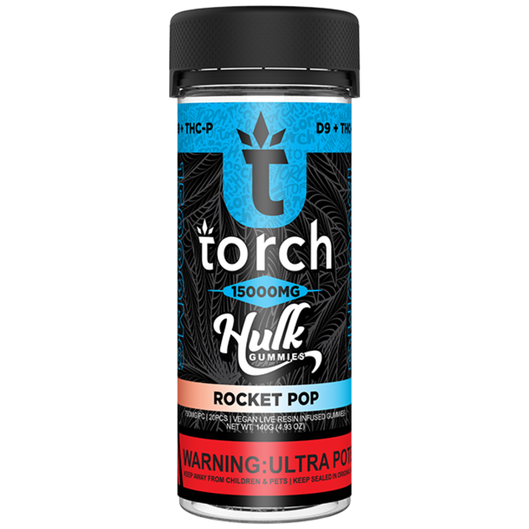 Torch Hulk Live Resin Gummies 15000mg | 750MG Per Gummy | 20 CountJar