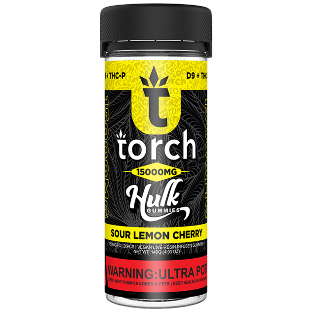 Torch Hulk Live Resin Gummies 15000mg | 750MG Per Gummy | 20 CountJar
