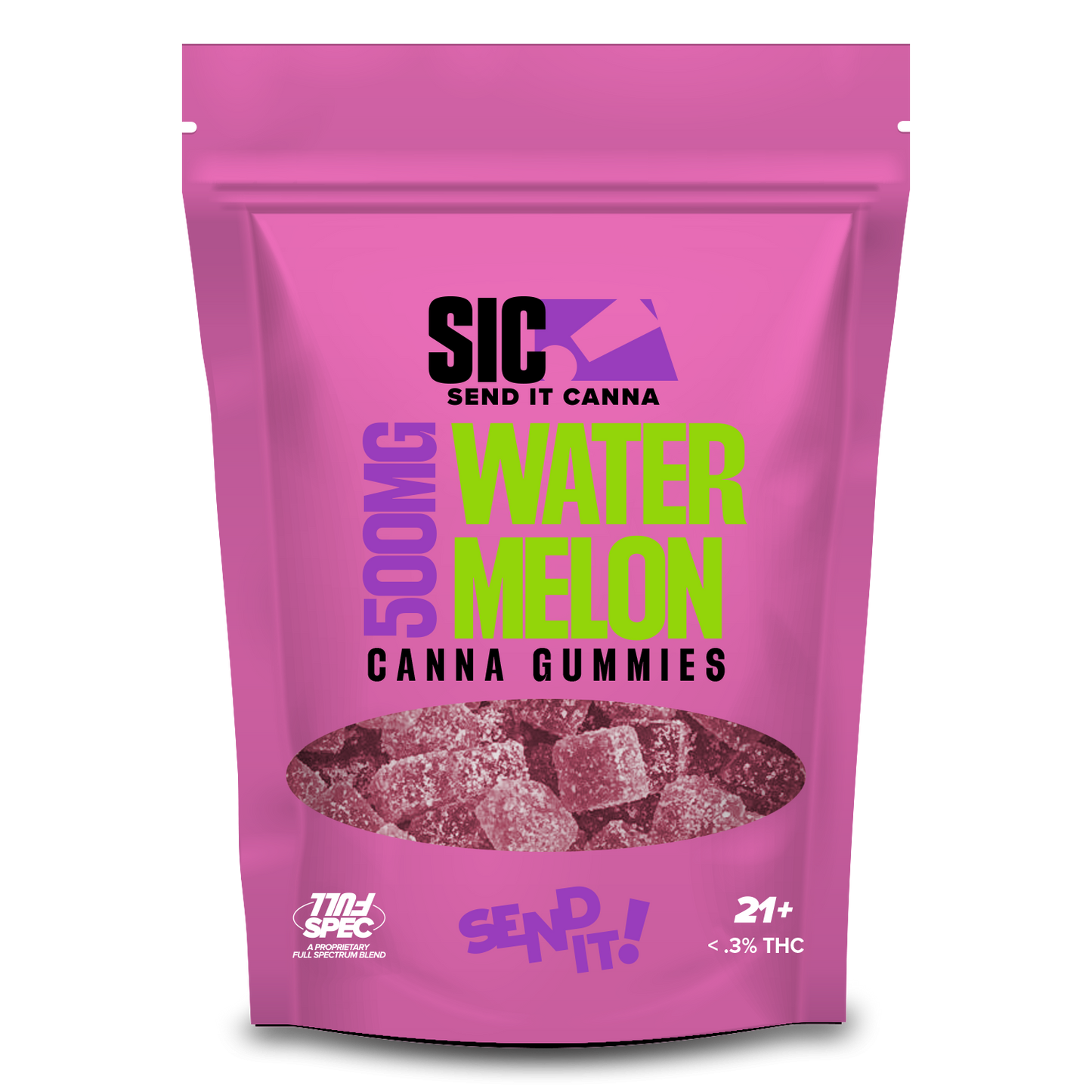 Full Send It Canna Gummies 500MG 15 Pcs Per Pouch | 5 Pouches Per Box