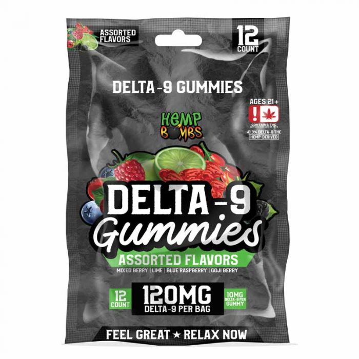 Hemp Bombs Delta 9 Gummies 12 Counts Per Bag 6 Bags Per Display