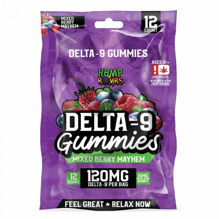 Hemp Bombs Delta 9 Gummies 12 Counts Per Bag 6 Bags Per Display
