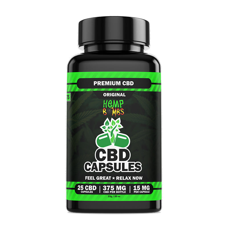 Hemp Bombs Premium CBD Capsules - 15MG Per Capsule - Multiple Sizes