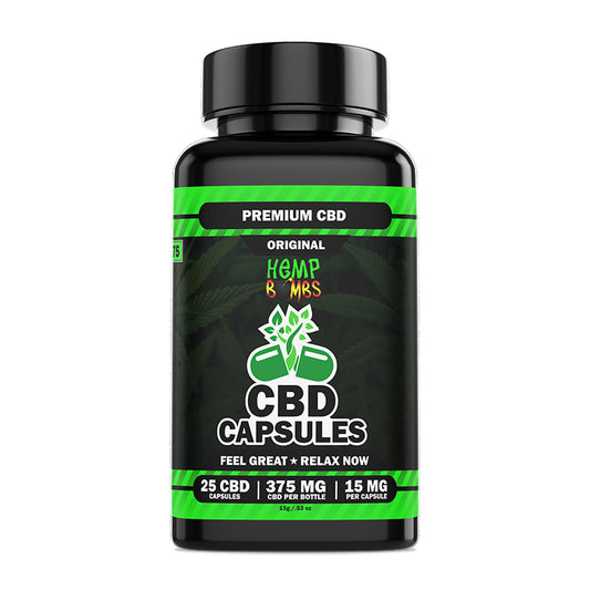 Hemp Bombs Premium CBD Capsules - 15MG Per Capsule - Multiple Sizes
