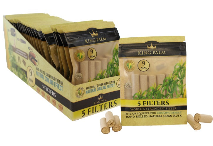 King Palm 9mm 5 Corn Husk Filters 24 Units Per Box