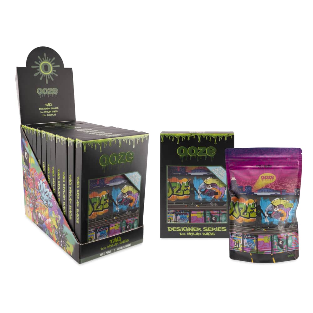 Ooze Designer Mylar Bags - 1 Oz - 10pk - 12ct Display