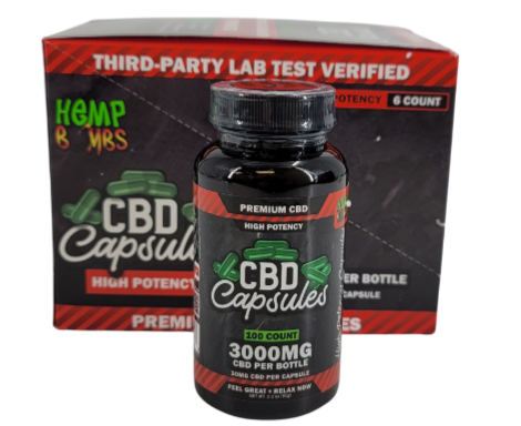 Hemp Bombs Premium CBD High Potency Capsules - 30MG Per Capsule - Multiple Sizes