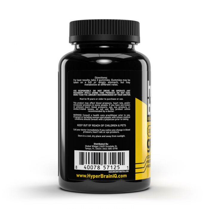 Hyper brain iQ Focus Gummies 8 Counts Per Bag 12 Bags in a Display Box or 30 Counts Per Bottle
