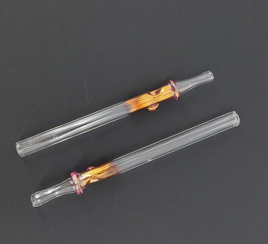 American Made Glass Oil Straws in Assorted Colors & Designs