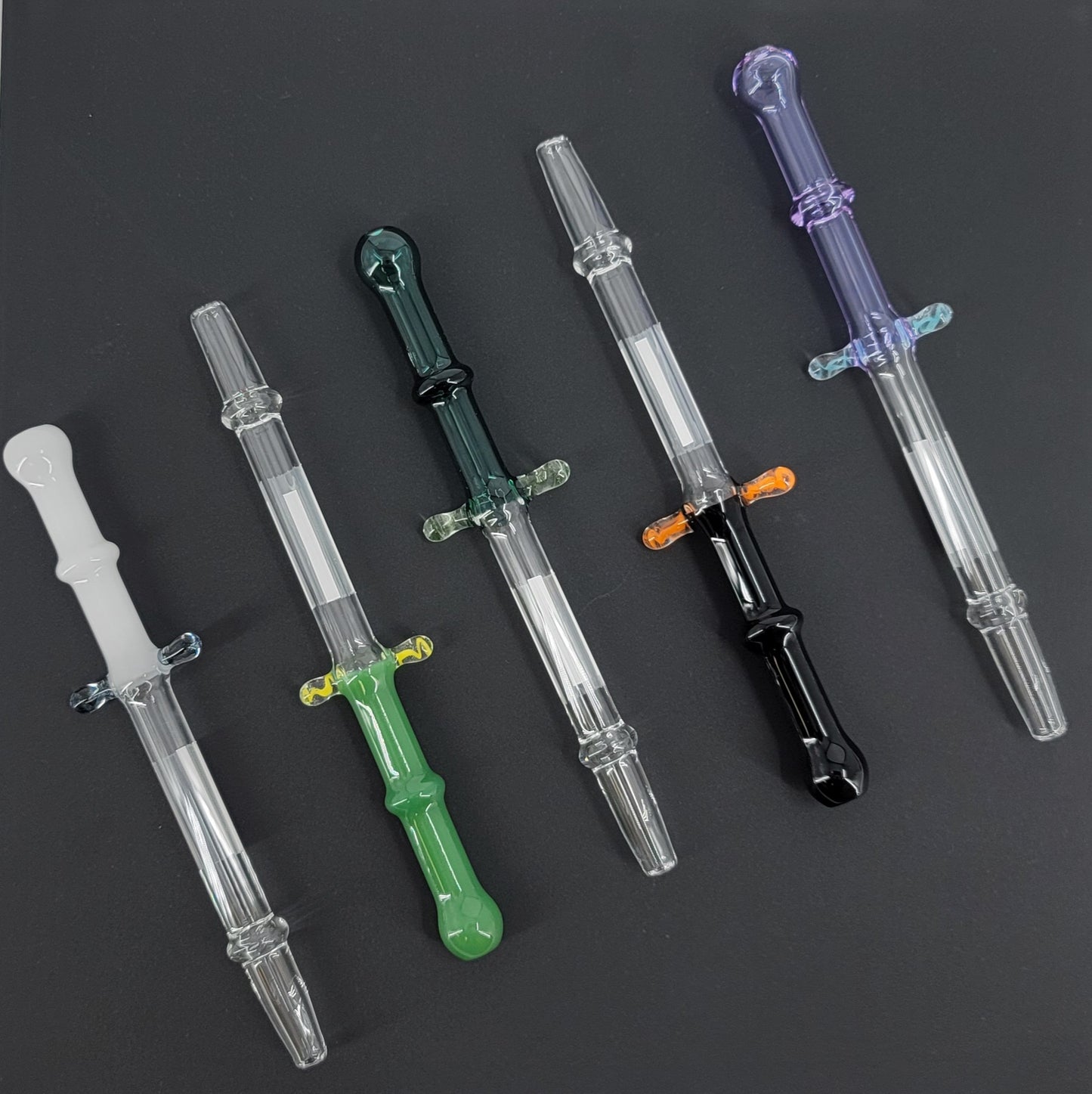 American Made Glass Oil Straws in Assorted Colors & Designs