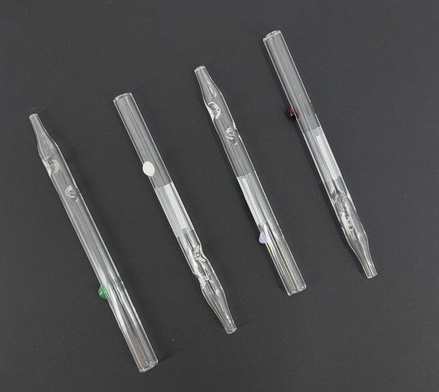 American Made Glass Oil Straws in Assorted Colors & Designs