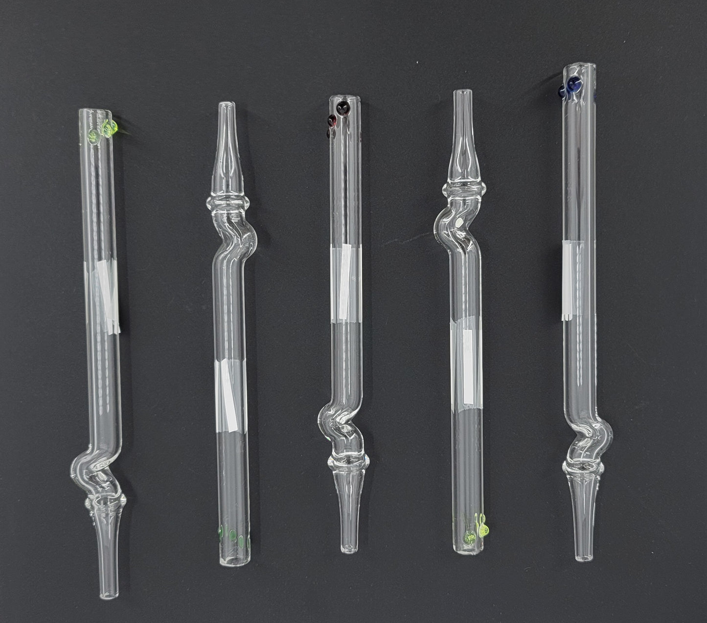 American Made Glass Oil Straws in Assorted Colors & Designs